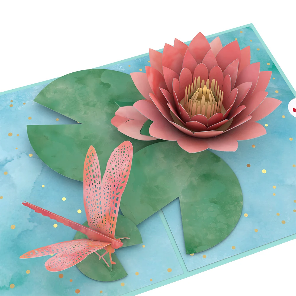 Lovepop Water Lily Dragonfly St. Patrick’s Day Pop-Up Card and Sentiment Set - Image 3