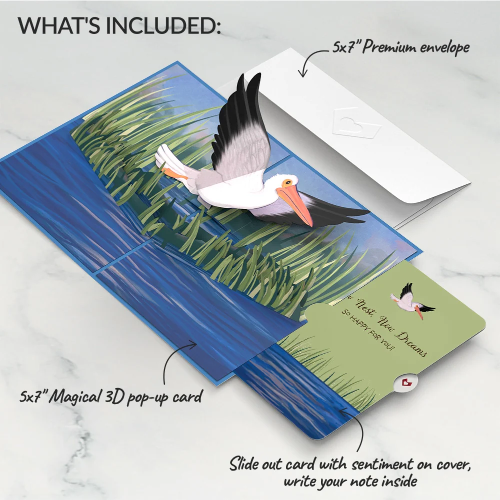 Lovepop Pelican in the Marsh Housewarming Pop-Up Card and Sentiment Set - Image 2