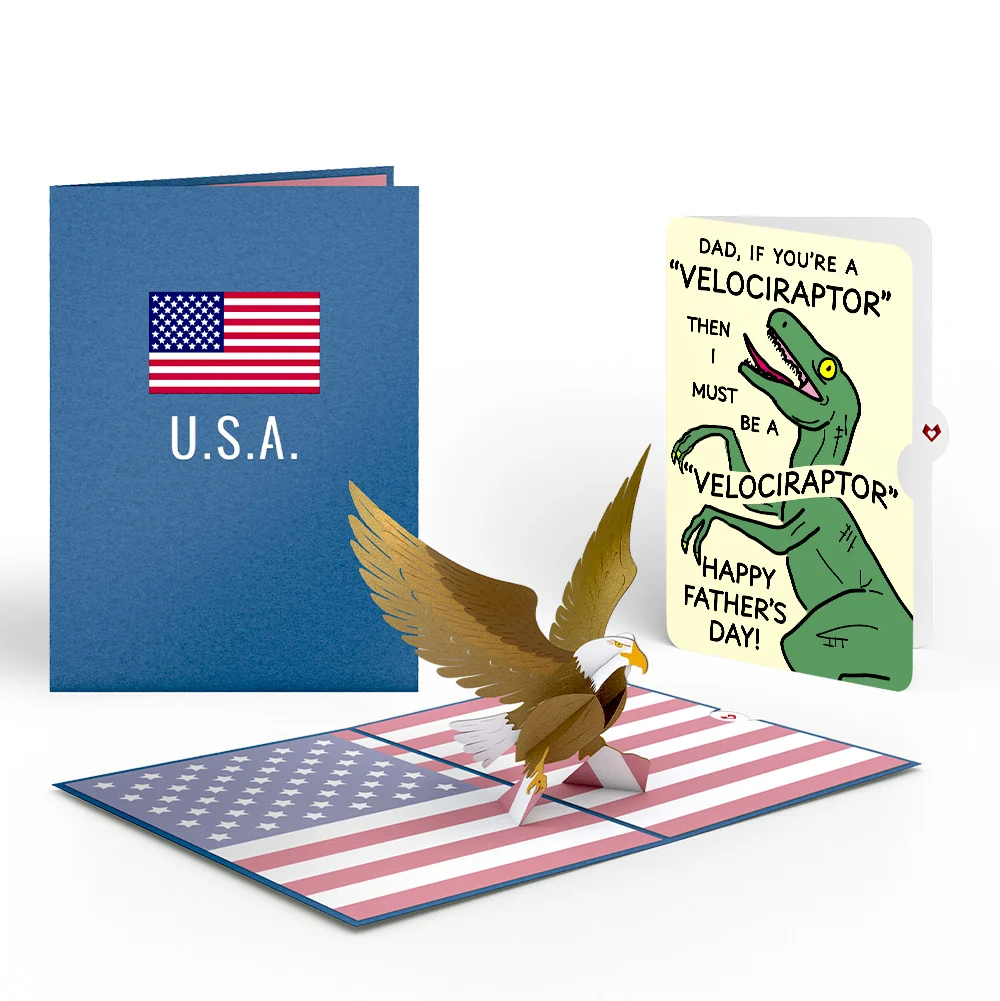 Lovepop Patriotic Eagle Father's Day Pop-Up Card and Velociraptor Sentiment Set