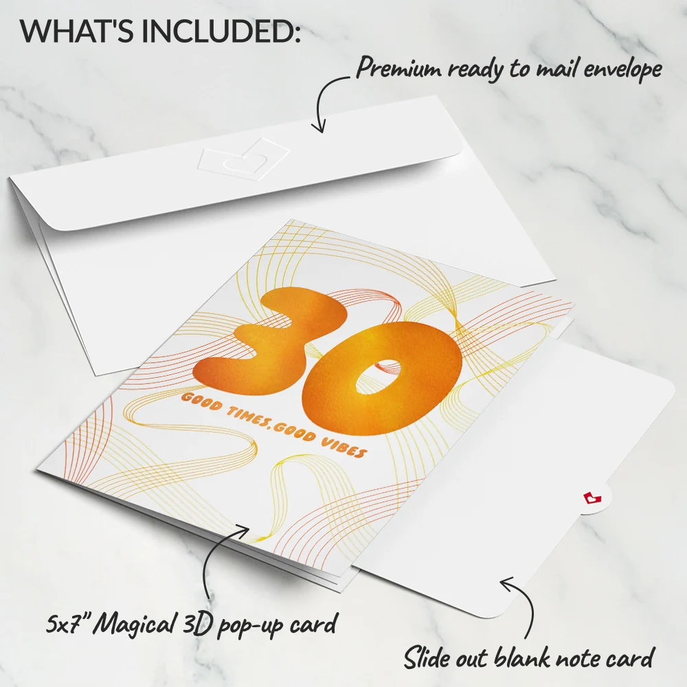 Lovepop Good Times, Good Vibes 30th Birthday Pop-Up Card - Image 5