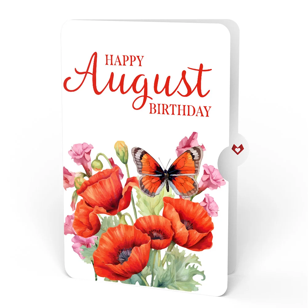 Lovepop Born to Bloom: August Birth Month Flowers Pop-Up Card and Poppy Sentiment Set Cream - Image 4