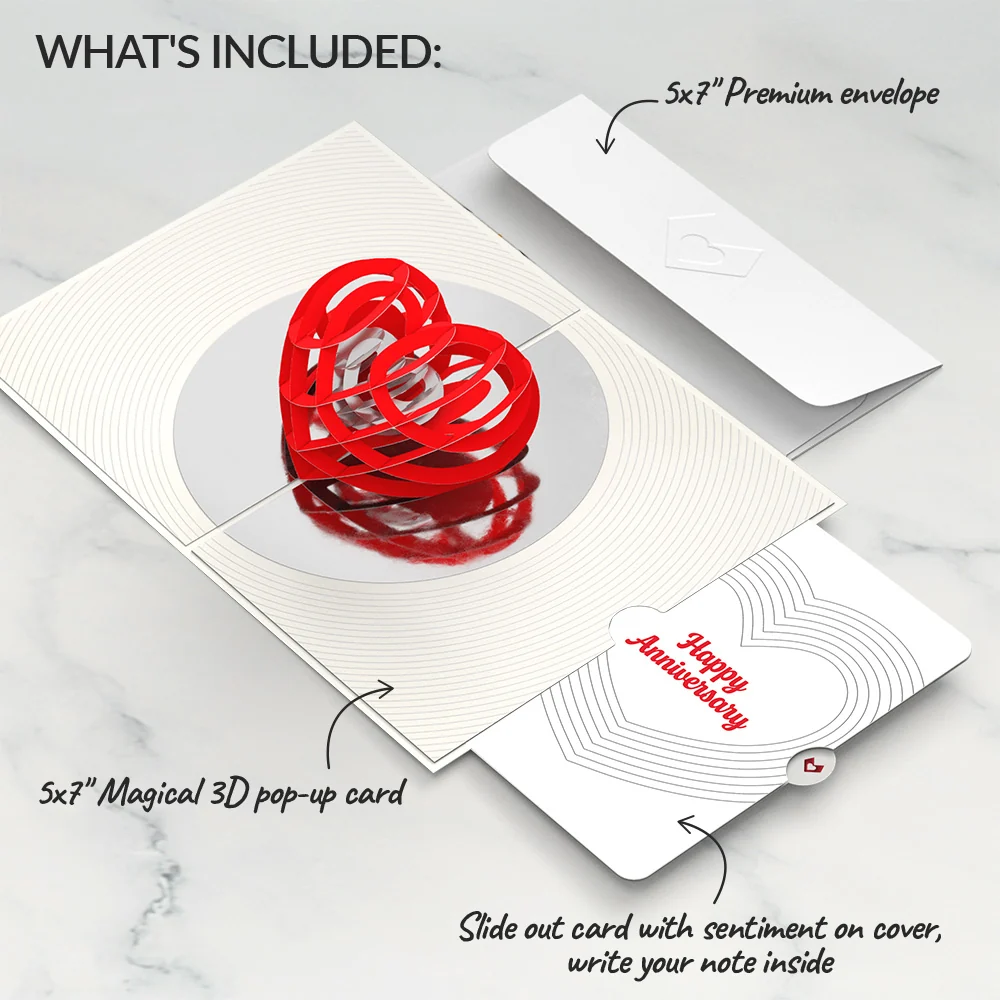 Lovepop OK Go: Love Pop-Up Card and Layered Heart Anniversary Sentiment Set - Image 2