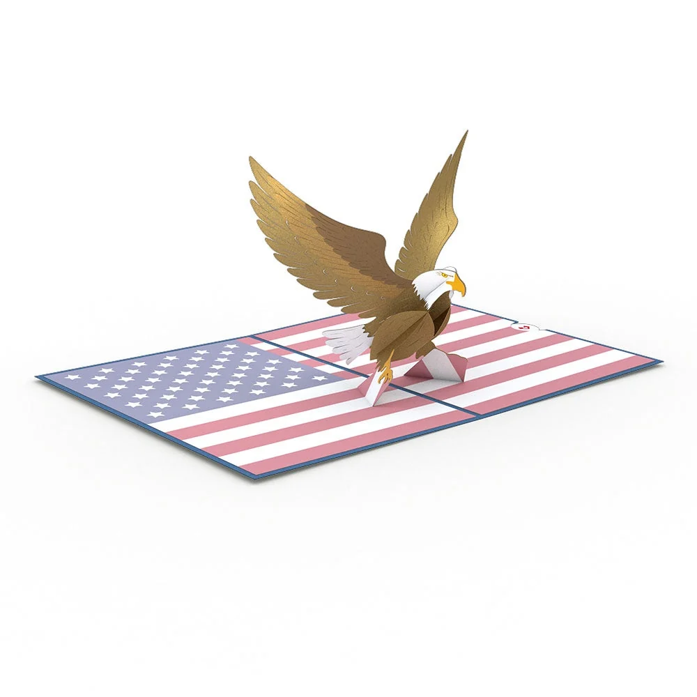Lovepop Patriotic Eagle 4th of July Pop-Up Card and Sentiment Set Cream - Image 3