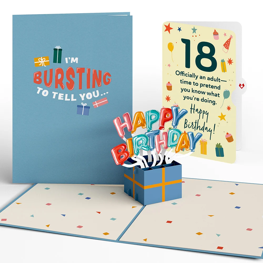 Lovepop Happy 18th Birthday Burst Pop-Up Card and Sentiment Set