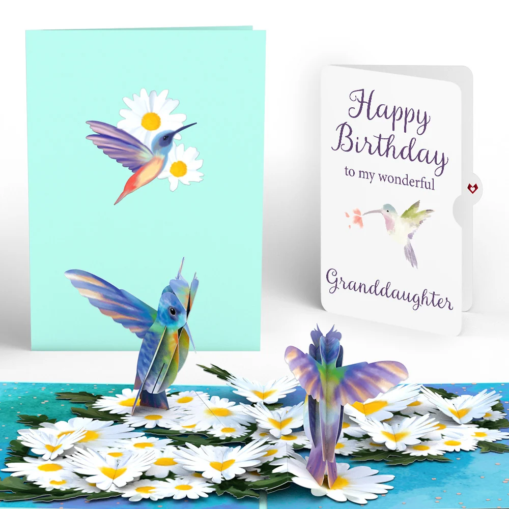 Lovepop Daisy Patch Hummingbirds Birthday Pop-Up Card and Sentiment Set for Granddaughter