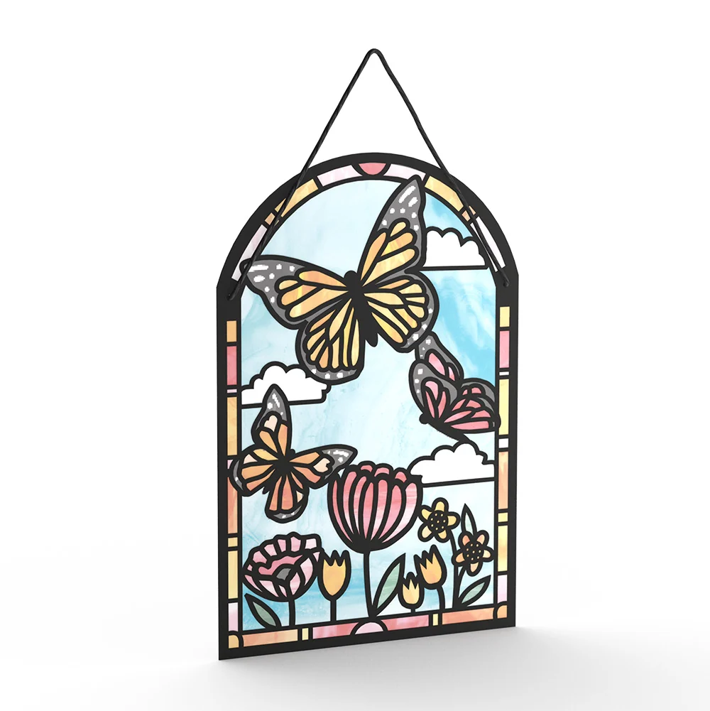 Lovepop Butterfiles Breakup Suncatcher Card and Playful Confetti Sentiment Set Glass - Image 3
