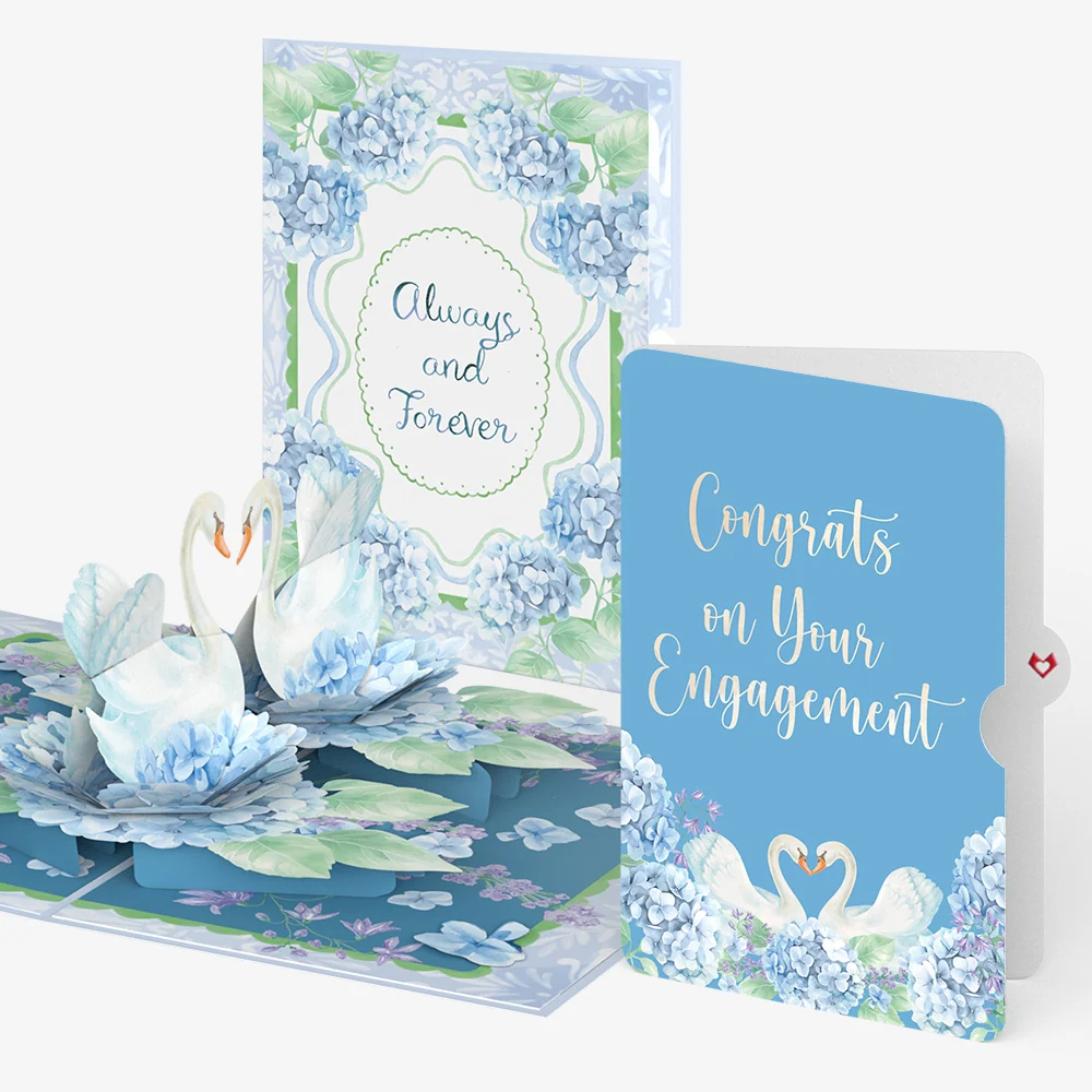 Lovepop Always and Forever Swans Engagements Pop-Up Card and Sentiment Set