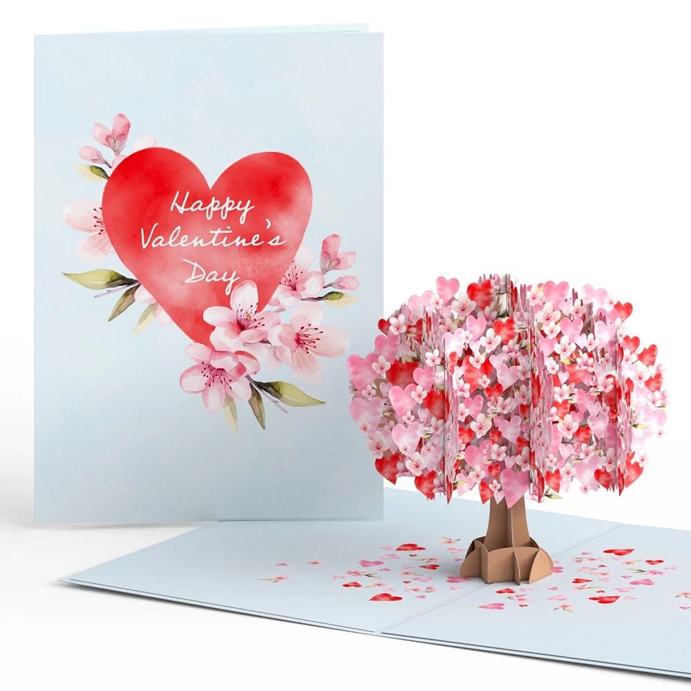 Lovepop Valentine's Day Cherry Blossom Pop-Up Card & Suncatcher Bouquet Bundle - Image 2