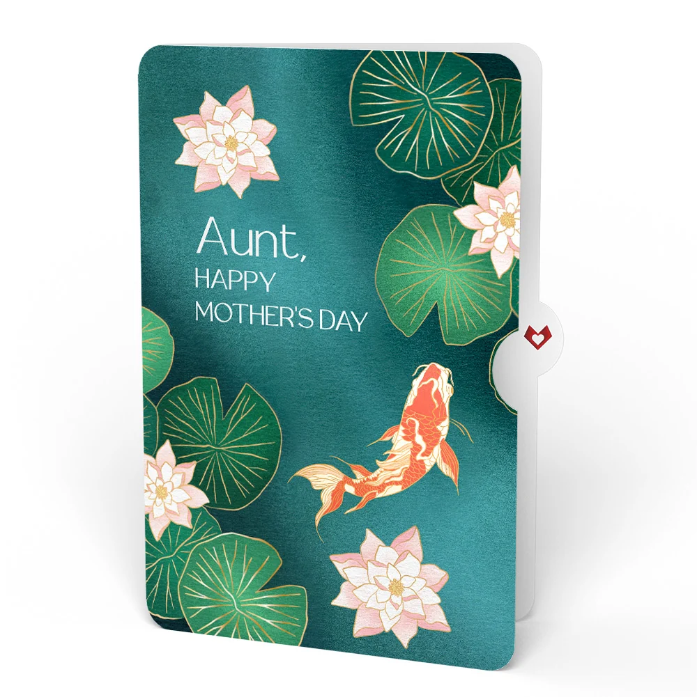 Lovepop Koi Fish and Lotus Pond Mother’s Day Pop-Up Card and Sentiment Set for Aunt - Image 4