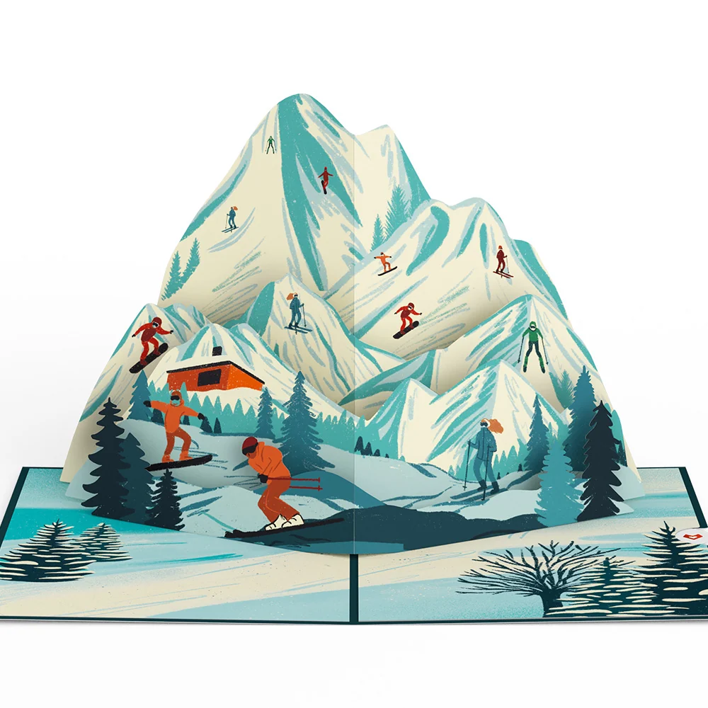 Lovepop Mountain Snowboard Adventure Pop-Up Card - Image 3