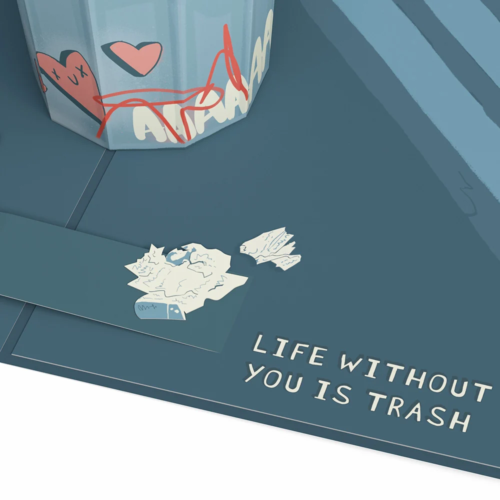 Lovepop Life Without You Is Trash Possums Pop-Up Card & Glitter Bouquet Bundle - Image 5