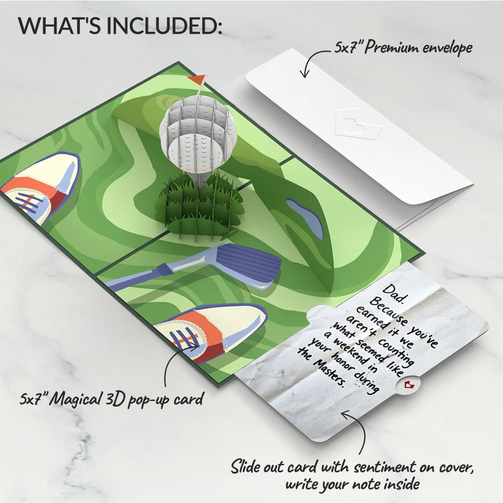Lovepop Hole in One Father's Day Pop-Up Card and Golf Masters Weekend Sentiment Set for Dad - Image 2