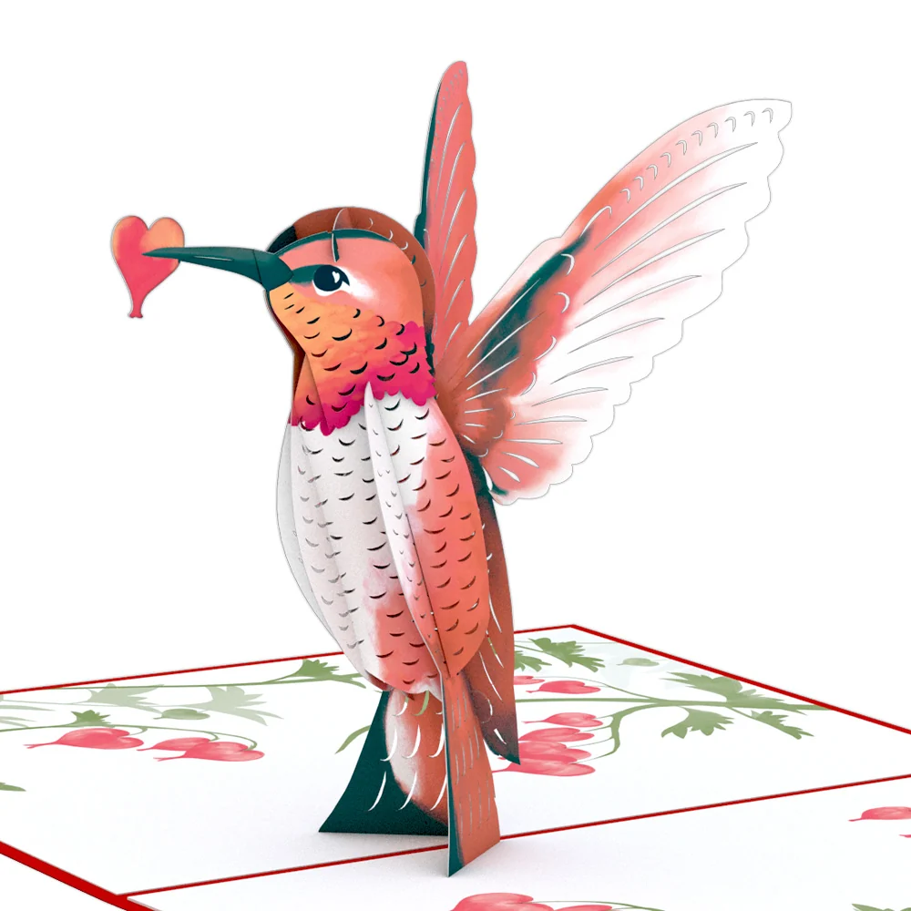 Lovepop Valentine’s Day Hummingbird Pop-Up Card Bottle - Image 2