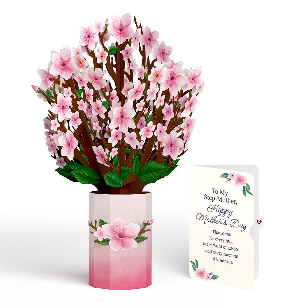 Lovepop Cherry Blossom Mother's Day Bouquet and Sentiment Set for Step-Mother Vase
