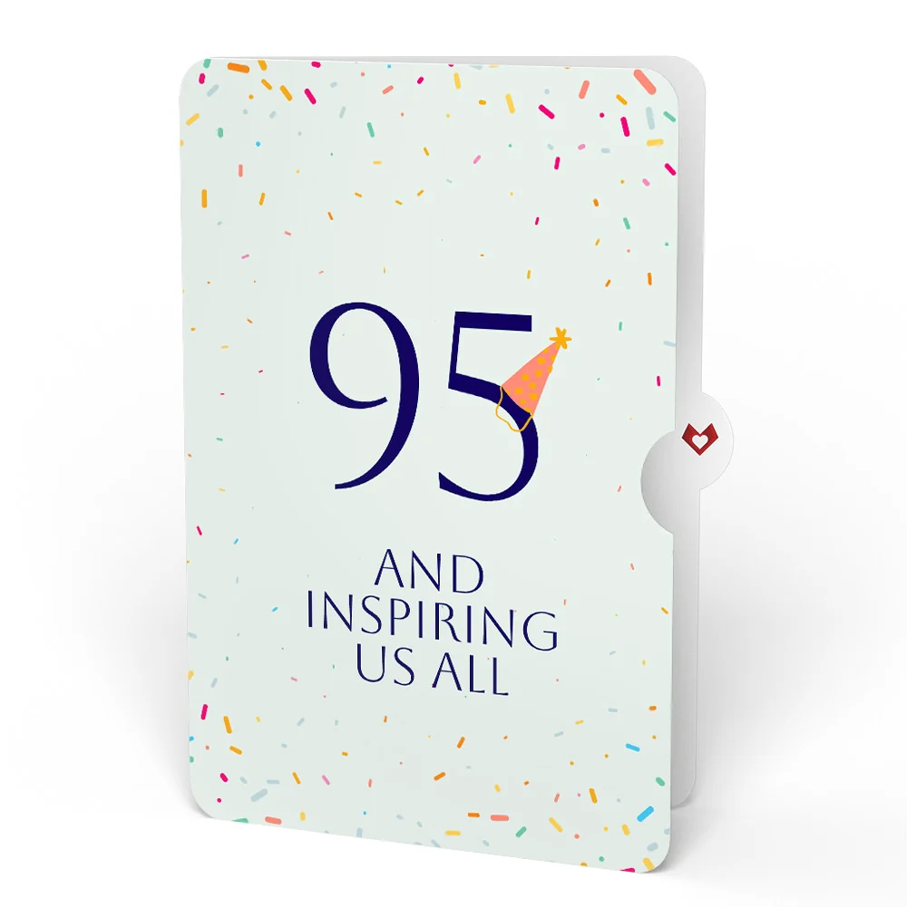 Lovepop Happy 95th Birthday Balloons Music and Lights Pop-Up Card and Party Hat Sentiment Set - Image 4