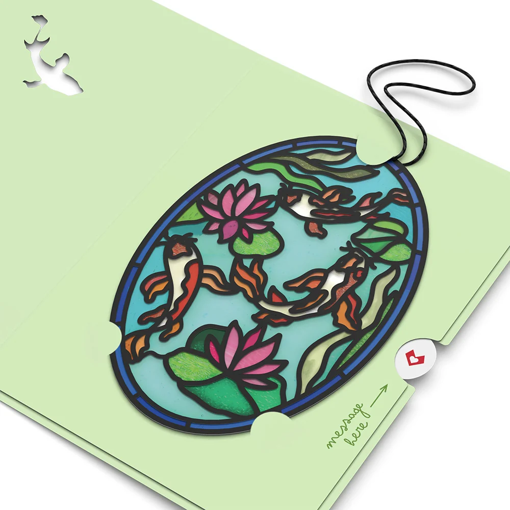 Lovepop Quiet Moment Koi Pond Suncatcher Card - Image 4