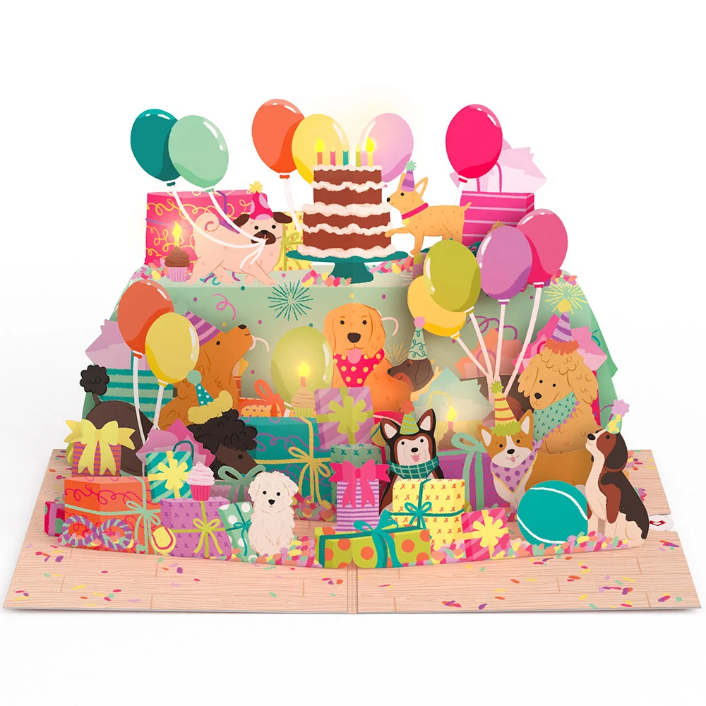 Lovepop Birthday Pawty Pups Music and Lights Pop-Up Card - Image 3