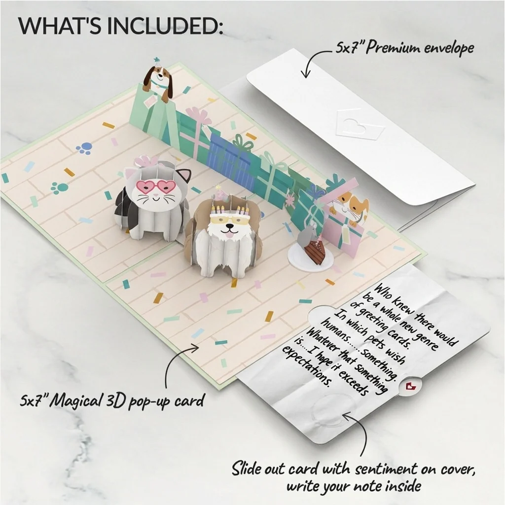 Lovepop Birthday Cats and Dogs Pop-Up Card and Sentiment Set - Image 2