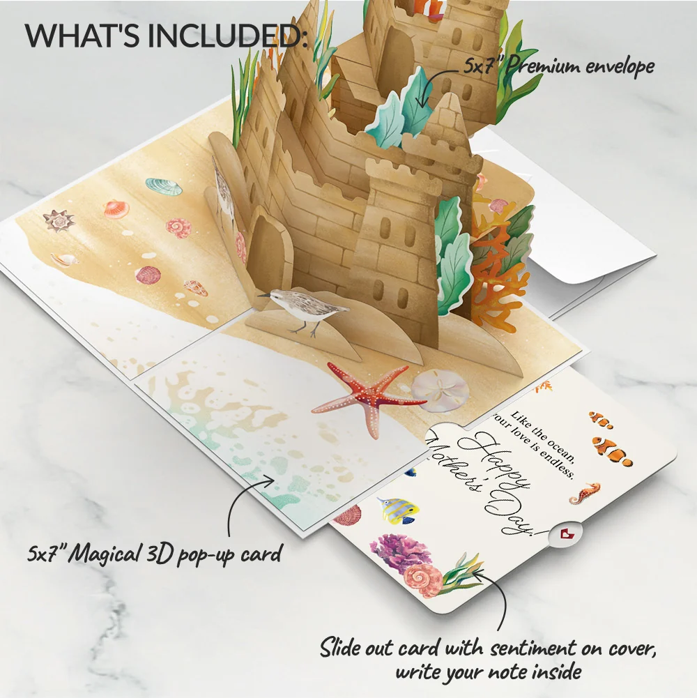 Lovepop Seaside Sandcastle Mother's Day Pop-Up Card and Sentiment Set - Image 2