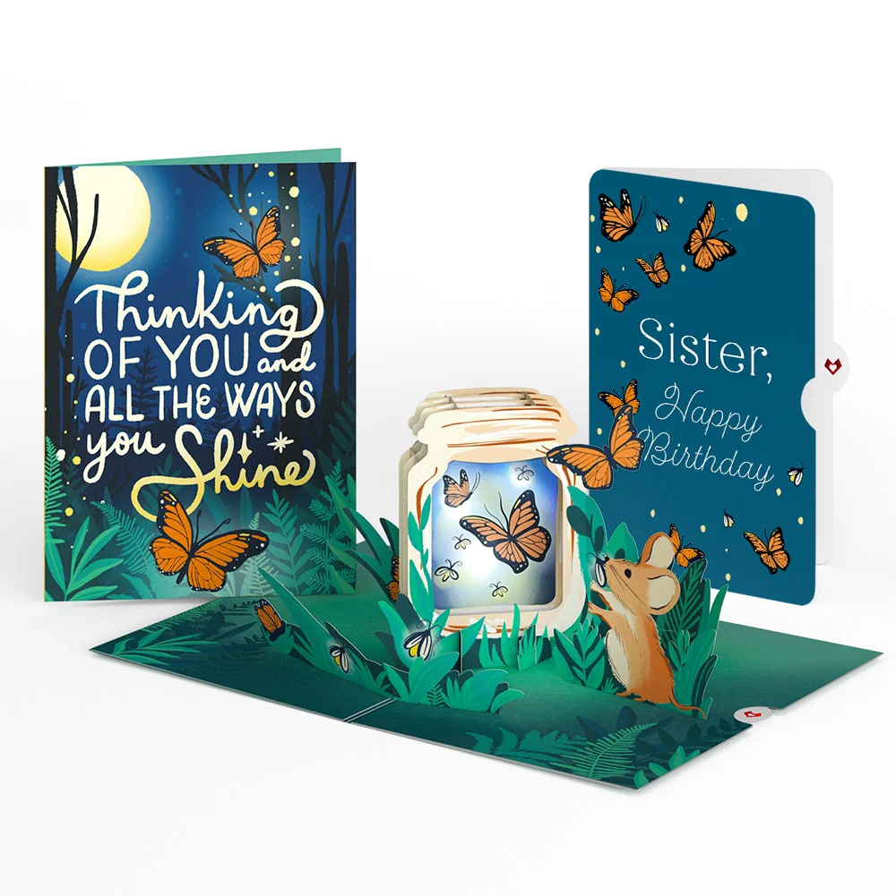 Lovepop Thinking of You Butterfly Jar Birthday Light-Up Pop-Up Card and Sentiment Set for Sister