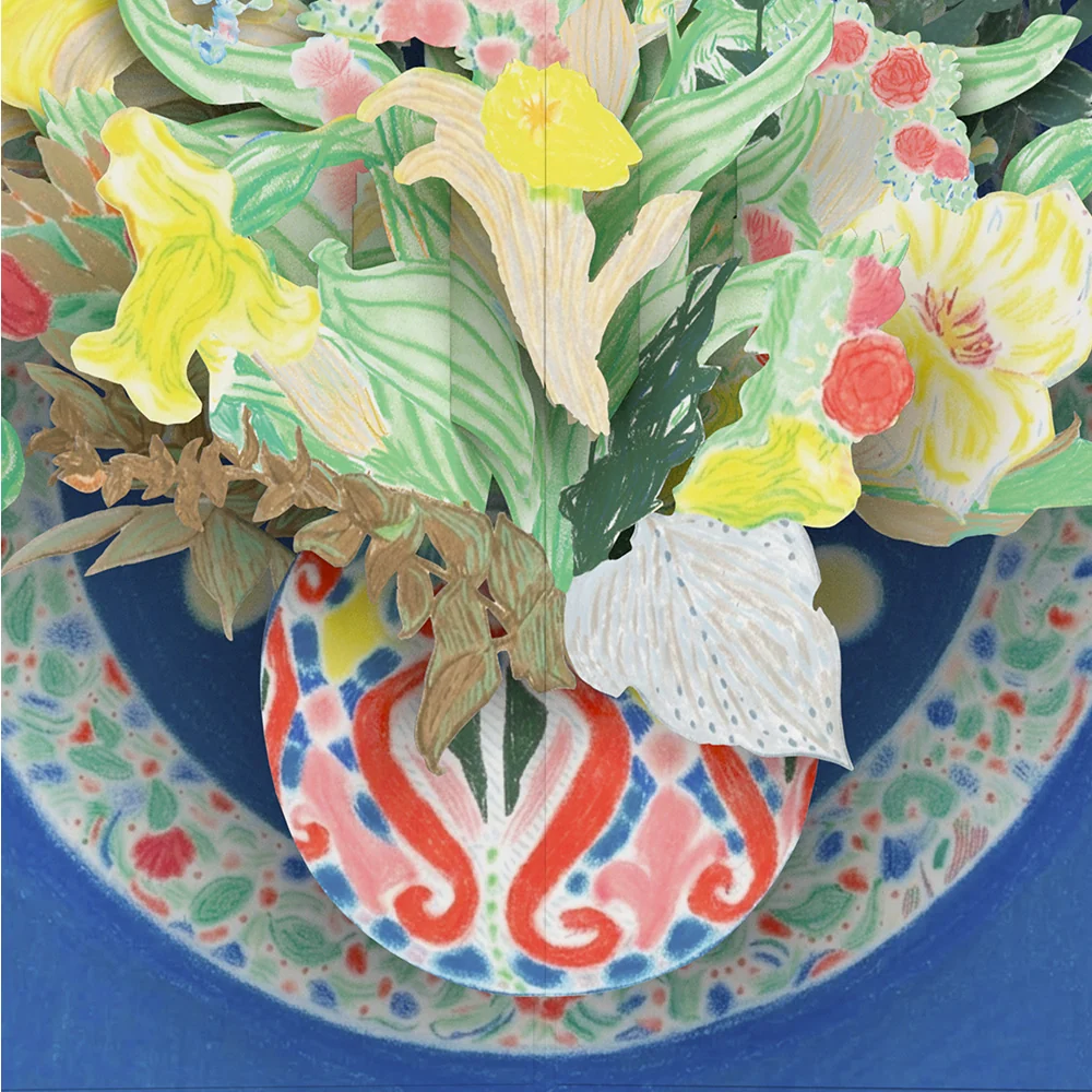 Lovepop Floral Blue Pop-Up Card – x ArtLifting - Image 3