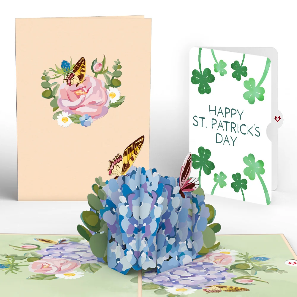 Lovepop Hydrangea Butterflies St. Patrick’s Day Pop-Up Card and Sentiment Set