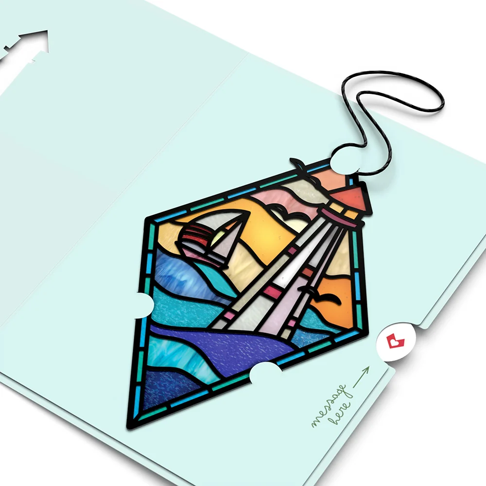 Lovepop Sunshine and Sea Breezes Lighthouse Suncatcher Card - Image 4