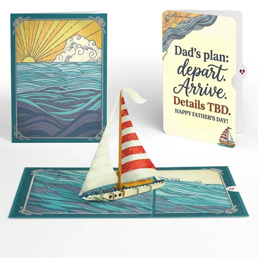 Lovepop Sailboat on the Horizon Father's Day Pop-Up Card and Details TBD Sentiment Set for Dad
