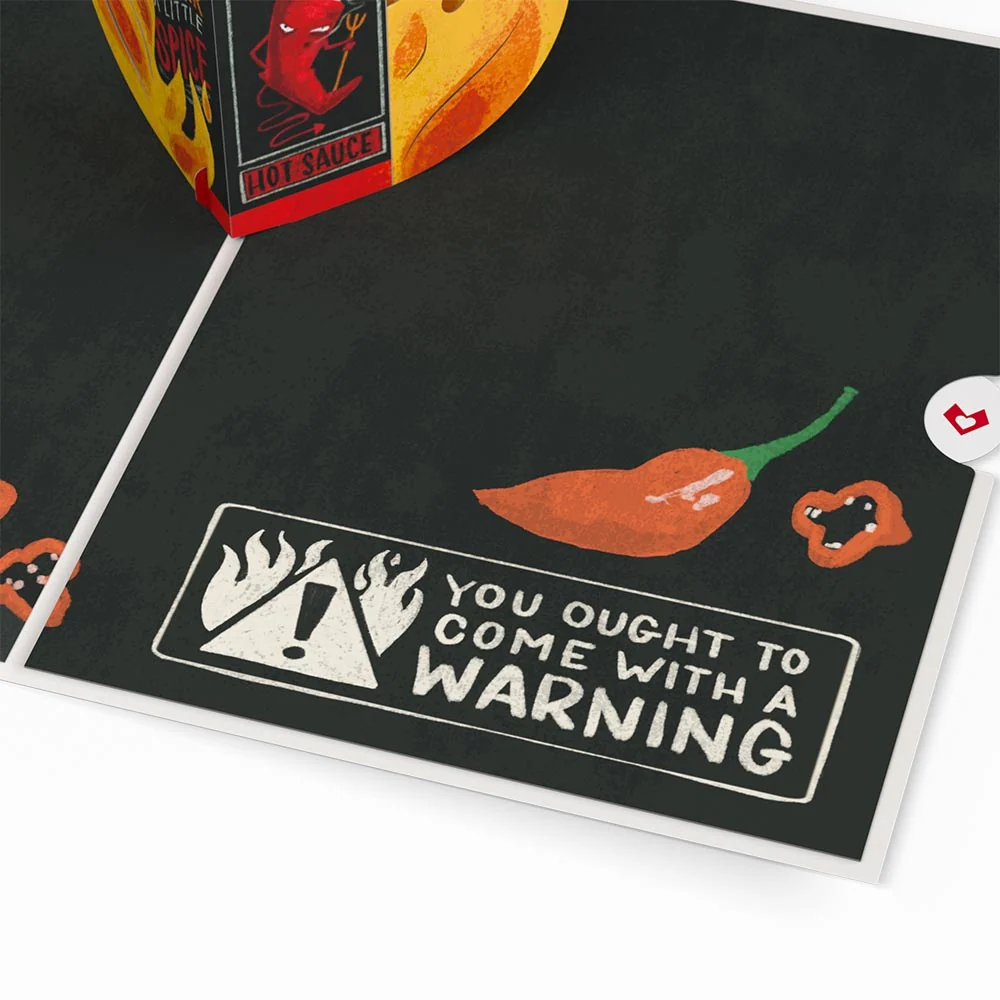 Lovepop Hot Sauce Pop-Up Card – You’re So Hot Bottle - Image 2