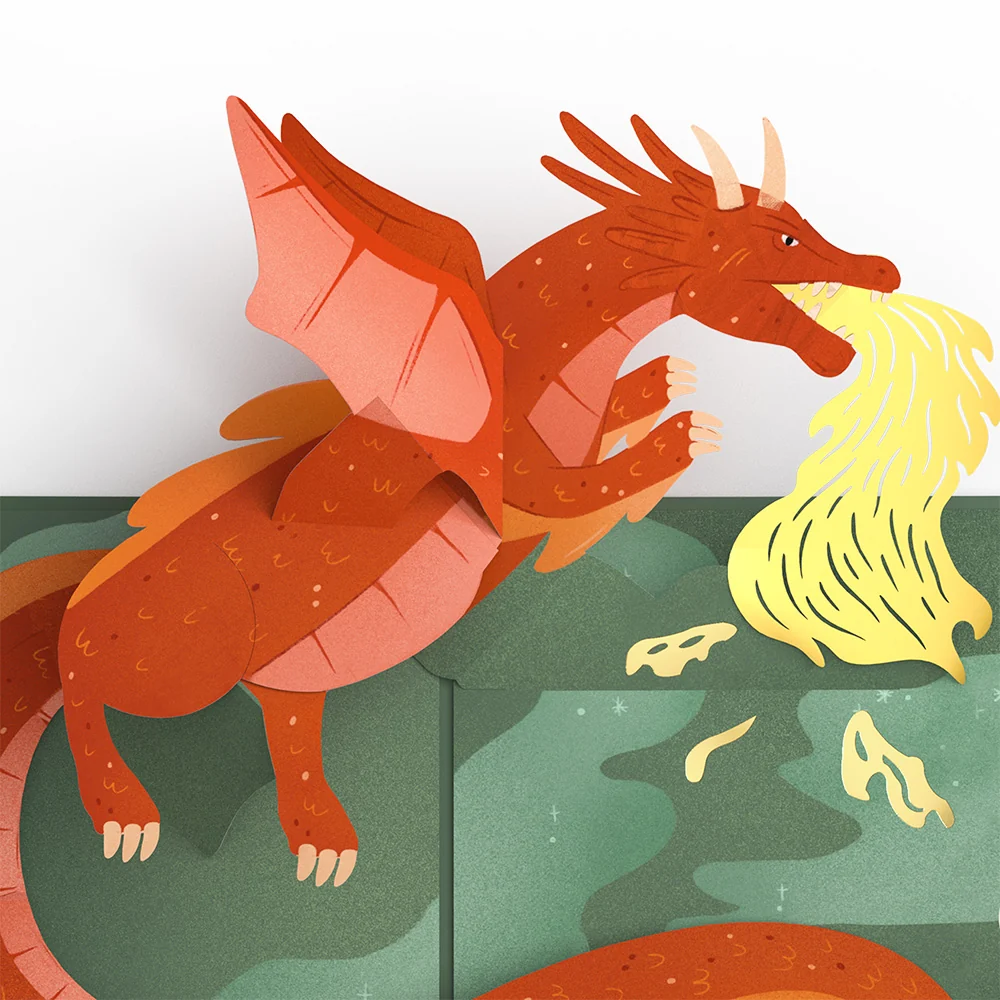 Lovepop Fired Up for Your Birthday Dragon Pop-Up Card and 45th Kick It Up Sentiment Set - Image 3