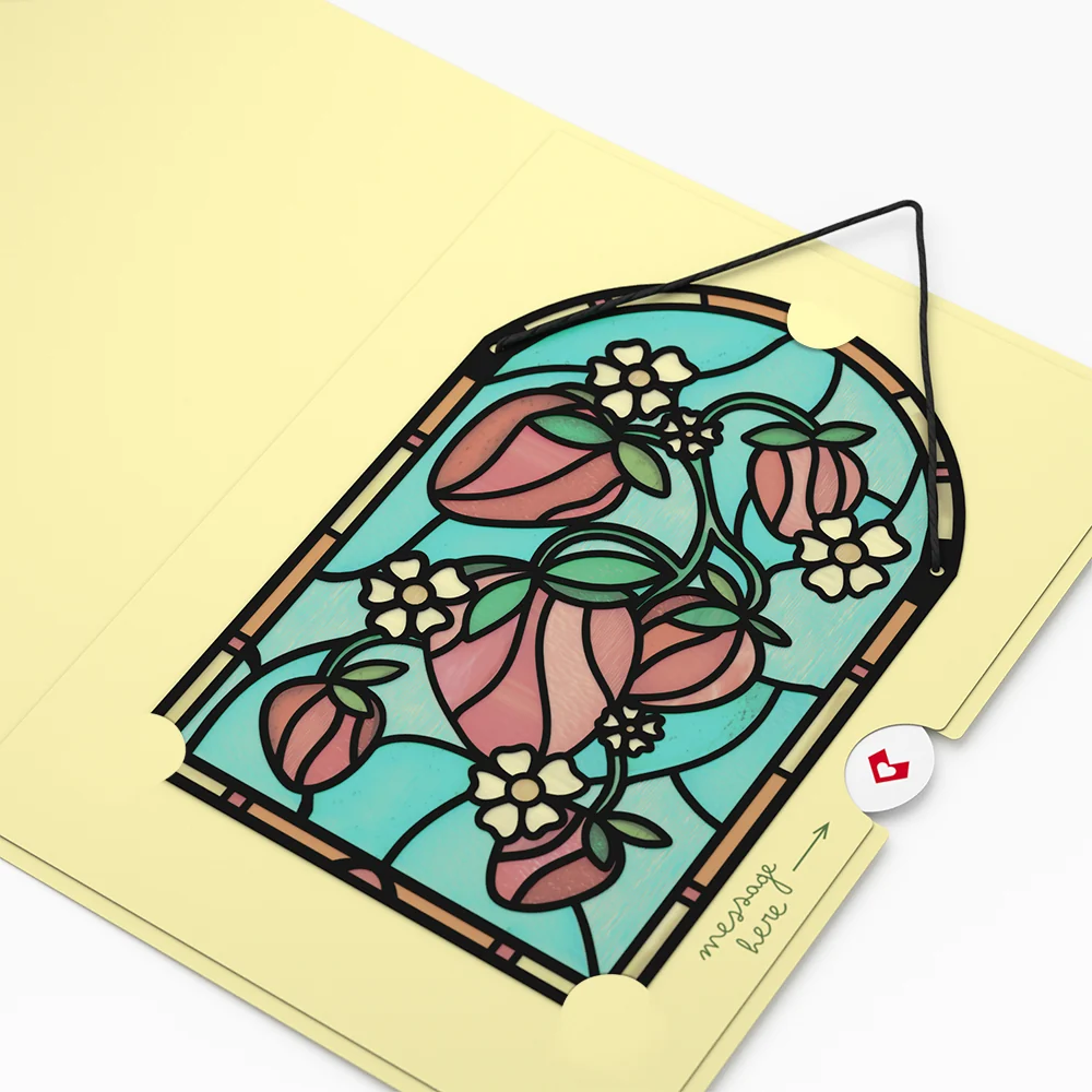 Lovepop Berry Sweet Birthday Strawberries Suncatcher Card - Image 4