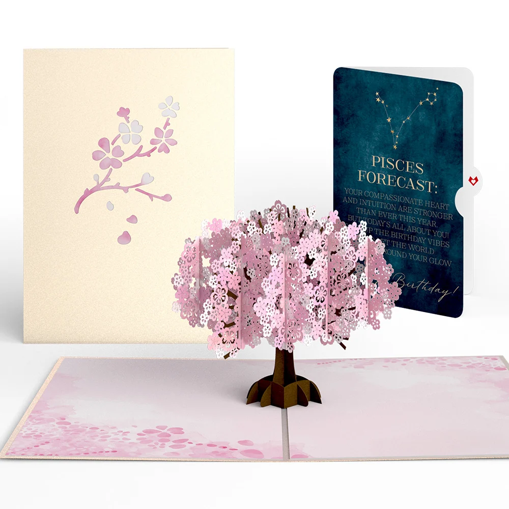 Lovepop Cherry Blossom Birthday Pop-Up Card and Pisces Zodiac Sentiment Set