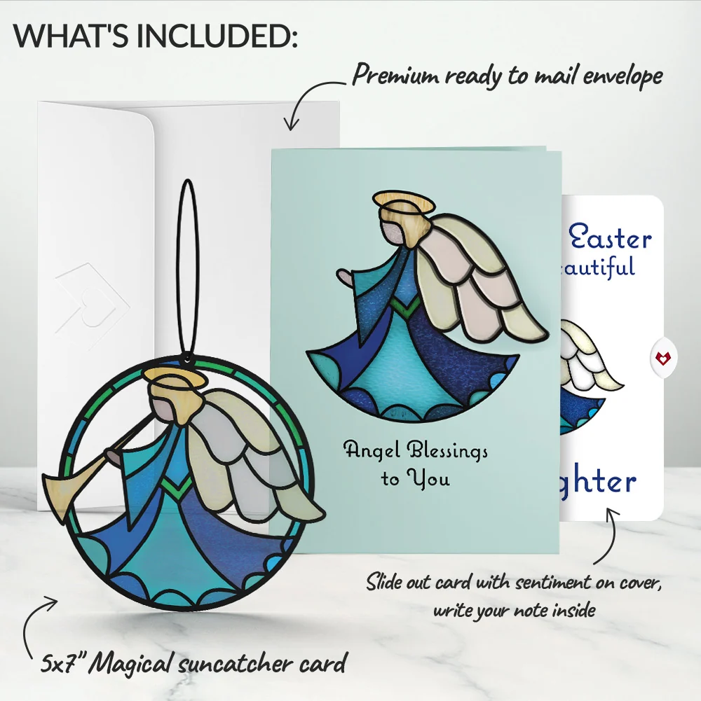 Lovepop Angel Blessings to You Easter Suncatcher Card and Sentiment Set for Daughter Glass - Image 2