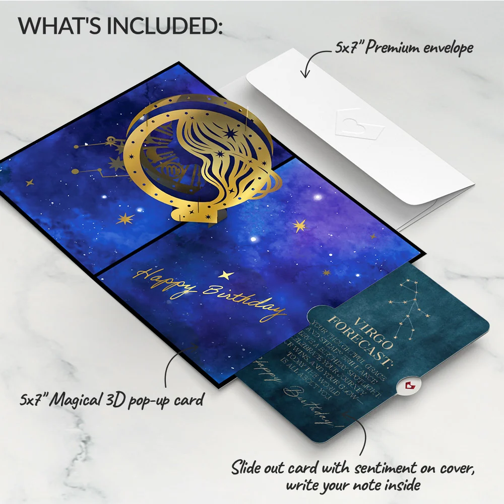 Lovepop Virgo Zodiac Birthday Pop-Up Card and Sentiment Set - Image 2
