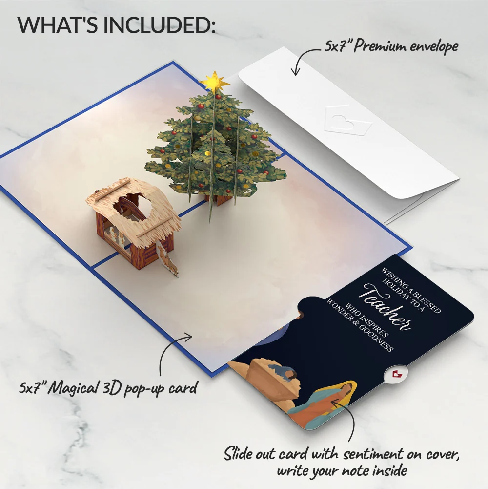 Lovepop Nativity Christmas Tree Pop-Up Card and Sentiment Set for Teacher - Image 2