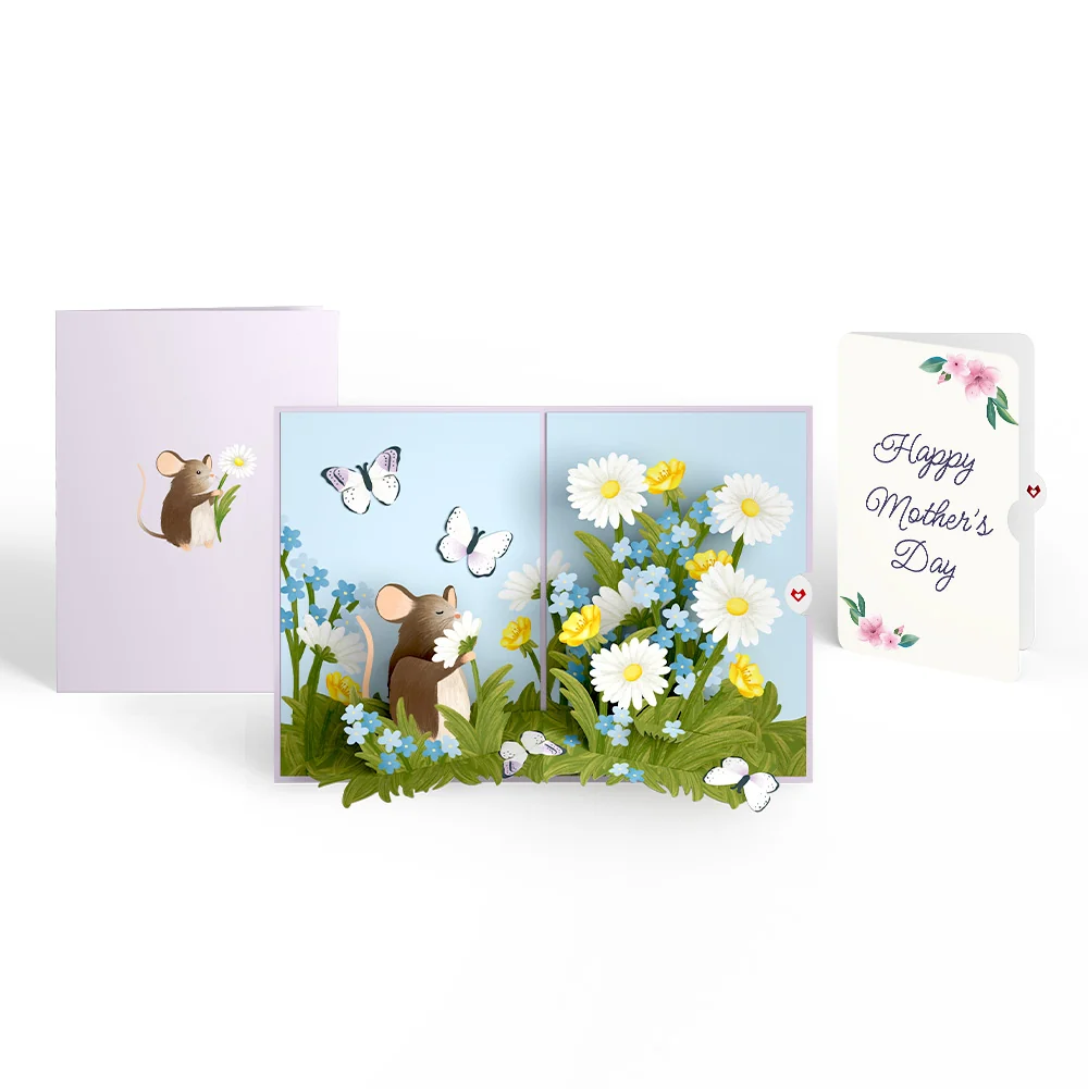 Lovepop Field Mouse in the Flowers Mother's Day Pop-Up Card and Sentiment Set