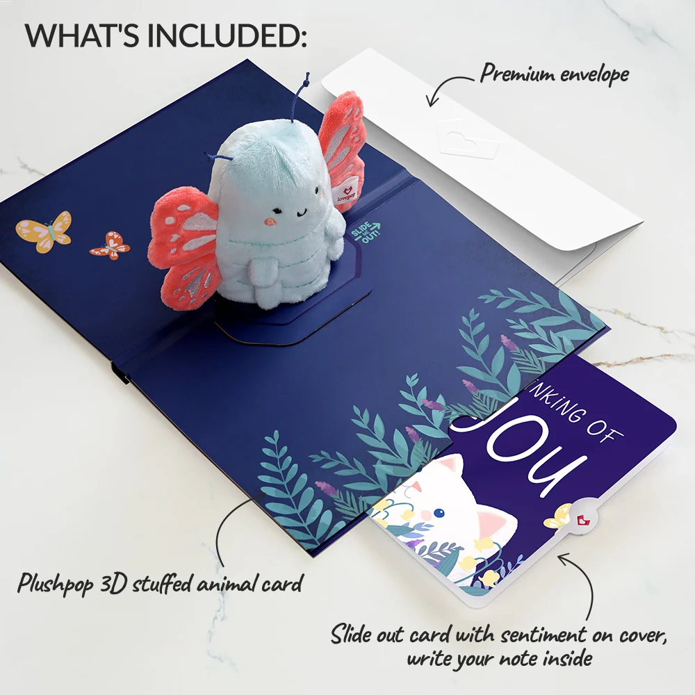 Lovepop 'Hi!' Butterfly Thinking of You Plushpop Card and Sentiment Set - Image 2
