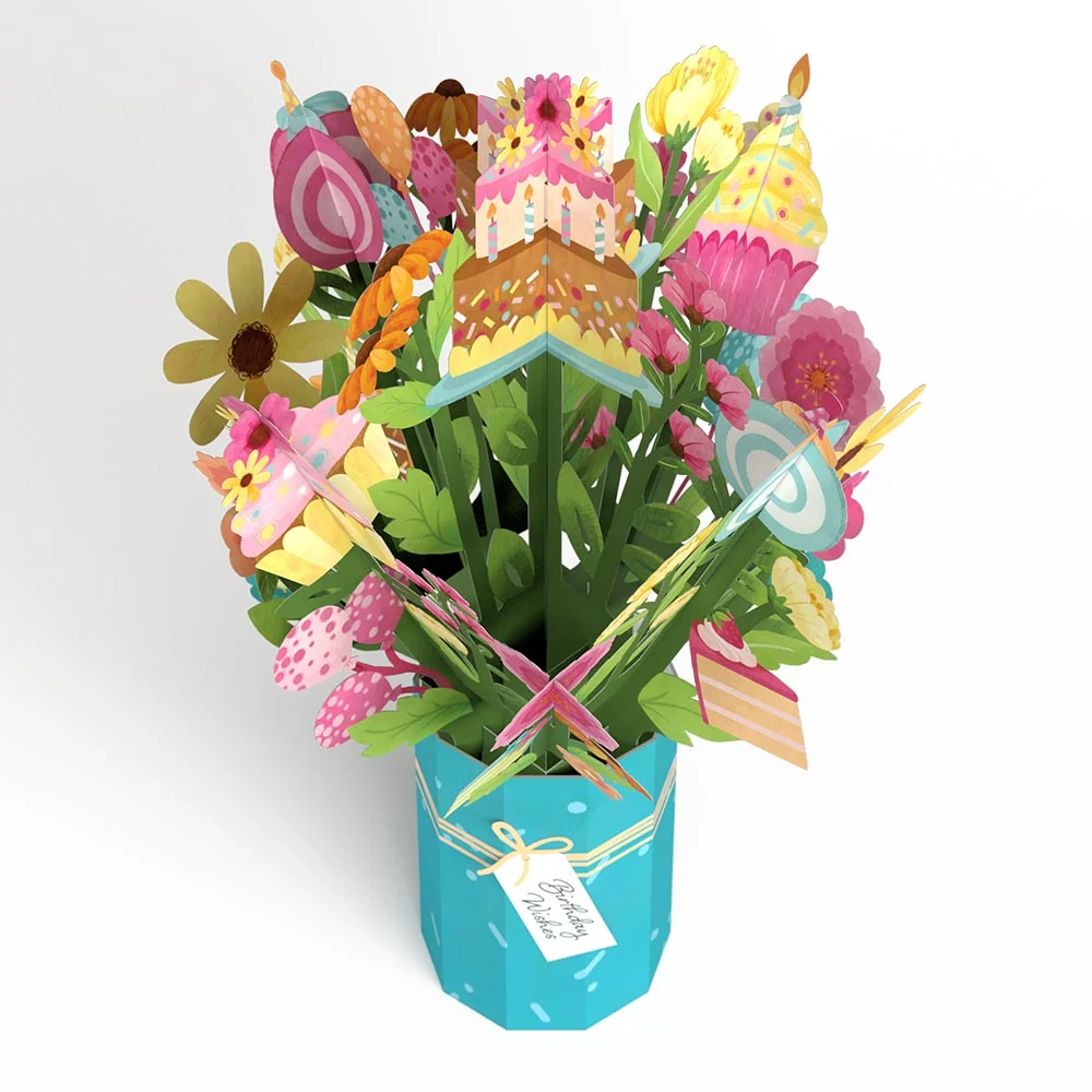 Lovepop 'Eat Cake and Celebrate' Birthday Plushpop Card and Bouquet Bundle - Image 8