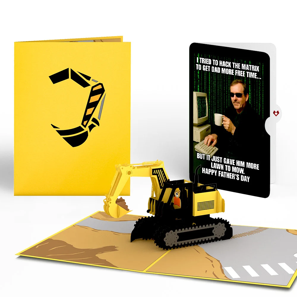 Lovepop Excavator Father's Day Pop-Up Card and Matrix Hacker Sentiment Set
