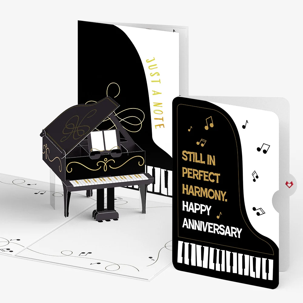 Lovepop Just a Note Piano Anniversary Pop-Up Card and Sentiment Set Lid