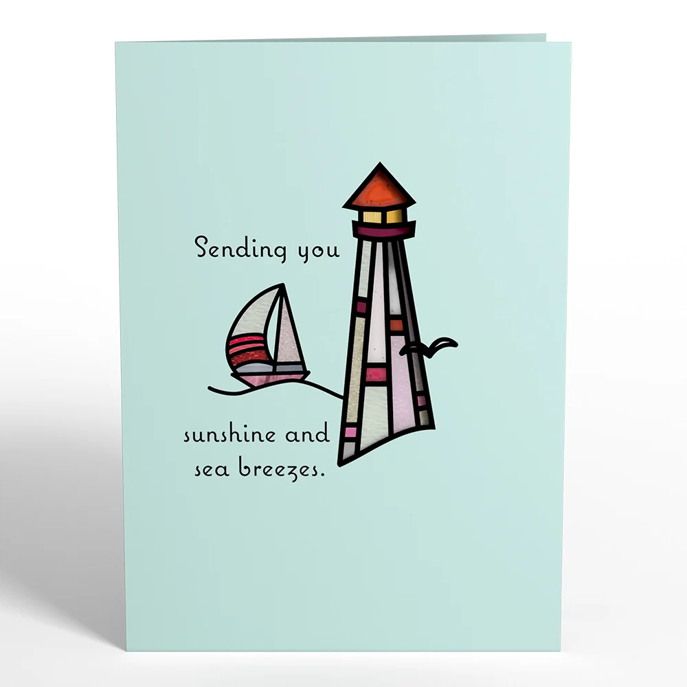 Lovepop Sunshine and Sea Breezes Lighthouse Suncatcher Card - Image 5