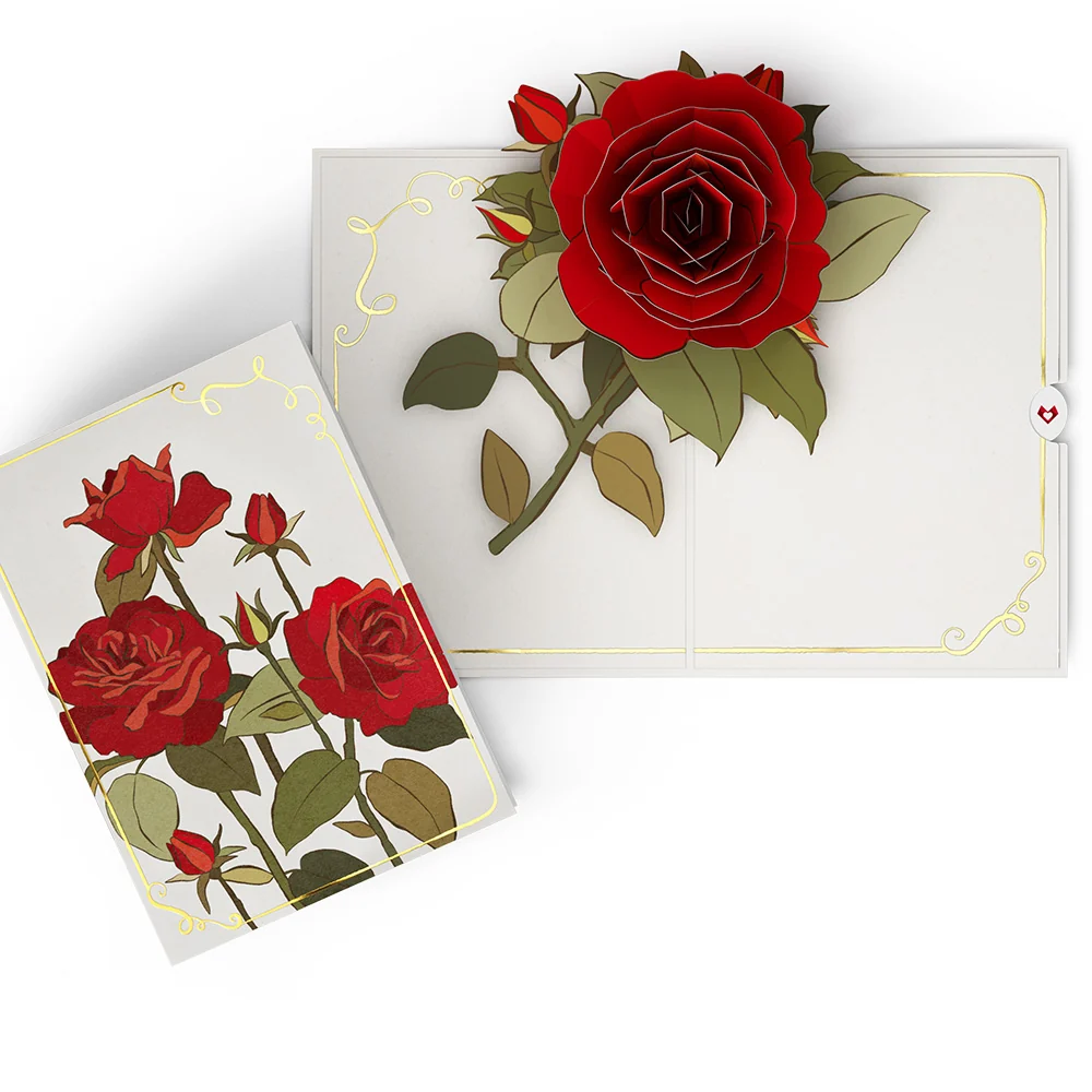 Lovepop Elegant Red Rose Pop-Up Card