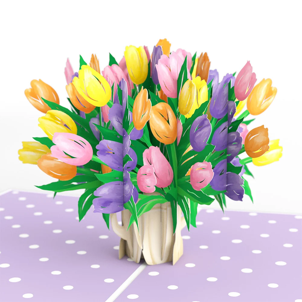 Lovepop Tulips Graduation Pop-Up Card and Sentiment Set Vase - Image 3