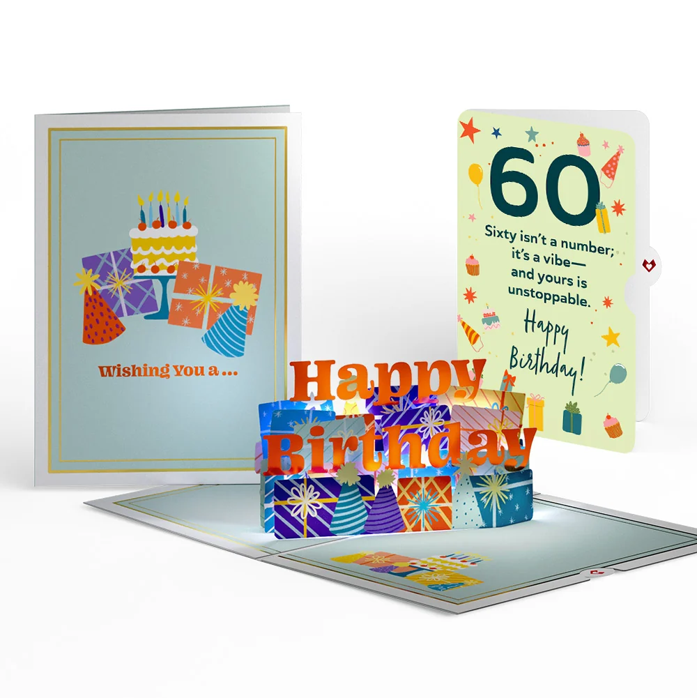 Lovepop Wishing You a Happy 60th Birthday Music and Lights Pop-Up Card and Sentiment Set